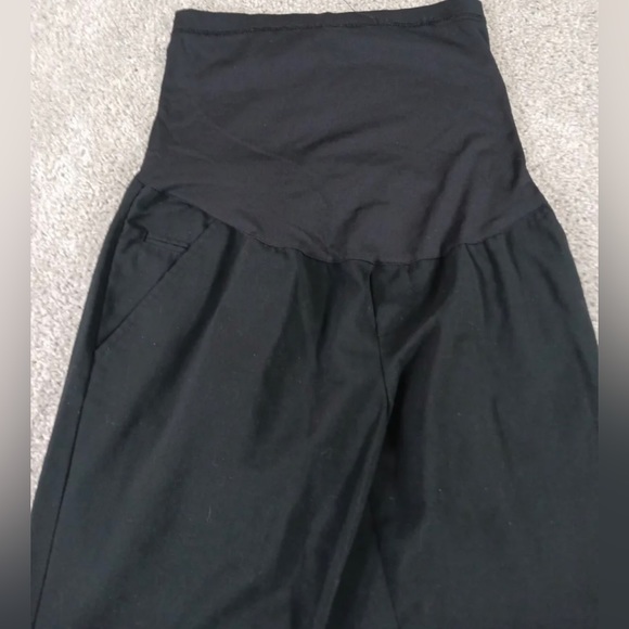 liz Lange maternity for target wide leg belly panel pant Black size 10 - Picture 2 of 2